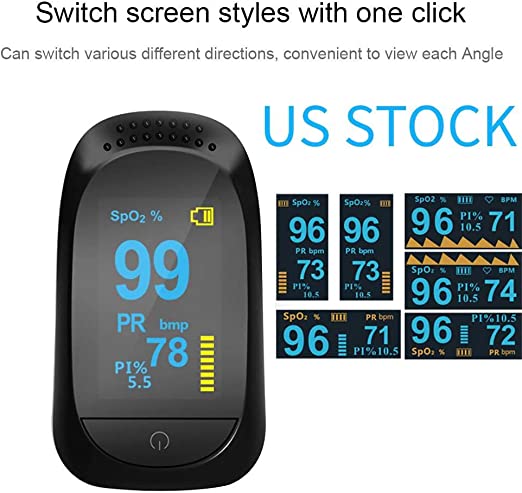 Fingertip Pulse Oximeter Portable Digital Blood Oxygen FDA Approved SPO2 Pulse Sensor Meter with Alarm and Pulse Rate Monitor for Adults and Children