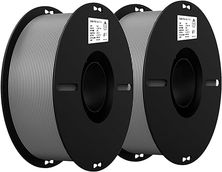 Creality 3D Printer Filament, PLA Filament 1.75mm Bundle for 3D Printing, Ender PLA Filament 3D Printers, No-Tangling, Strong Bonding & Overhang Performance, Accuracy  /- 0.02mm (Grey & Grey 2-Pack)