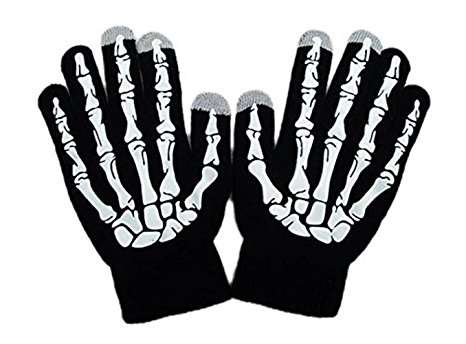 Eleter Unisex Touchscreen Gloves Glow in The Dark Skeleton Gloves-One Size(Black Friday Promotion)