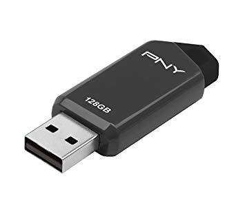 PNY Retract USB 2.0 Flash Drive, 128GB, Gray (P-FD128RTCG-GE)