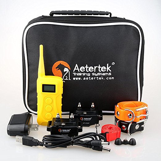 Aetertek AT-216C Training Anti Bark Shock Collar,Submersible, 550m/600 yds Remote Range for Dogs
