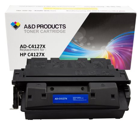 A&D Products Compatible Replacement for HP C4127X Toner Cartridge (HP 27X) (Black, 10000 Yield) for use in LaserJet 4000 and 4050 Printer Series