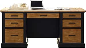 Martin Furniture Double Pedestal Desk, Brown