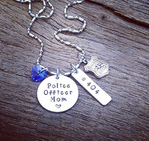 Police Officer Mom Necklace | Gift For A Police Officer's Mom | Law Enforcement Mom Jewelry | Police Academy Graduation Gift For Police Officers Mom