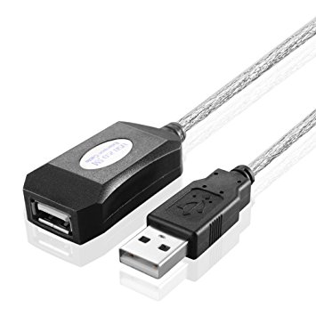 TNP USB Extension Cable 15 ft - High Speed USB 2.0 Active Extender Cord Repeater Booster Type A Male to A Female for External Hard Drive, Printer, Scanner, Mouse, Keyboard, USB Hub, Windows PC, Mac