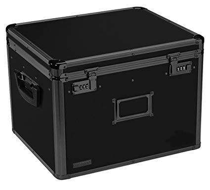 Vaultz VZ00306 Locking Chest with Handles and 2 Combination Locks, Holds Hanging Files, Letter or Legal Sizes, 16.5 x 13.5 x 12 Inches, Tactical Black