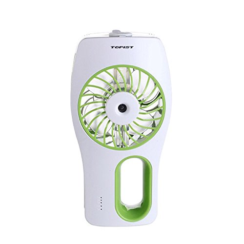 Topist handheld mist fan,Mini USB Handheld Beauty Moisturizing Fan with Personal Cooling Spray Humidifier Built-in Rechargeable Battery for Beauty,Home, Office, Travel, Outside and More (Green)