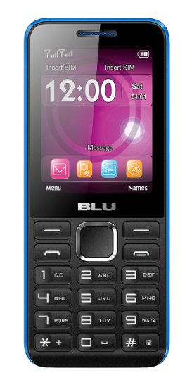 BLU Tank II T193 Unlocked GSM Dual-SIM Cell Phone w/ Camera and 1900 mAh Big Battery - Unlocked Cell Phones - Retail Packaging - Black Blue