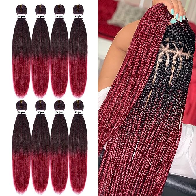 Pre Stretched Braiding Hair 26 Inch 8 Packs Professional Soft Yaki braiding Hair For Braids Hot Water Setting Synthetic Crochet Hair Extensions (26 Inch (Pack of 8), 1B/Bug)