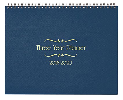 3 Year Calendar Diary 2018-2020 Blue