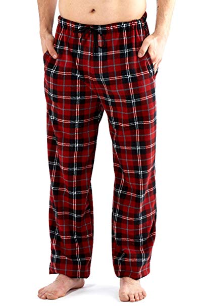 New Mens Elasticated Soft Checked Fleece Flannel Pyjama Lounge Pants