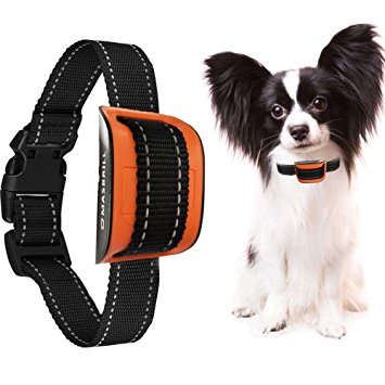 MASBRILL Humane No Shock Dog Bark Training Collar Nylon Barking Control Collar Extremely Effective Anti Barking Device with 7 Different Bark Sensitivity Levels (Vibration, for 5-100lbs)