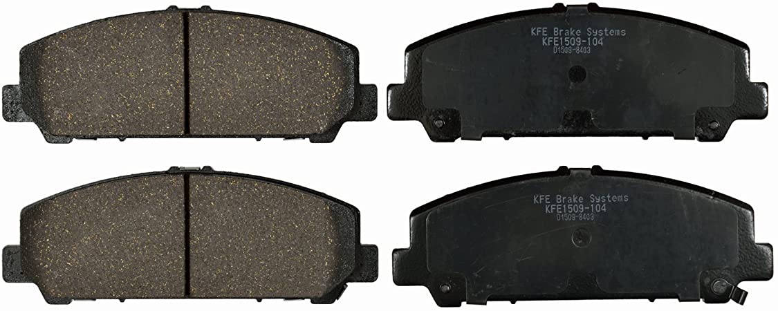 Premium Ceramic Brake Pad Front Set KFE Ultra Quiet Advanced Compatible with: 2008-2015 Nissan Titan, Armada; Infiniti QX56, QX80 KFE1509-104