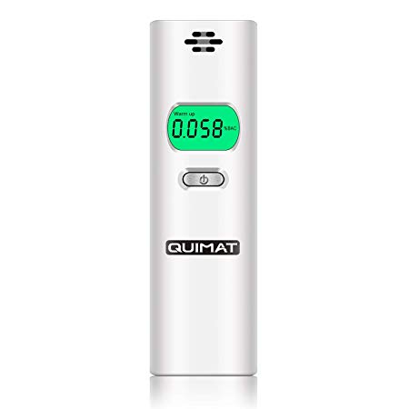 Quimat Breathalyzer, Portable Breath Alcohol Tester, Digital Battery Power Alcohol Detector with LCD Display for Personal & Professional Use
