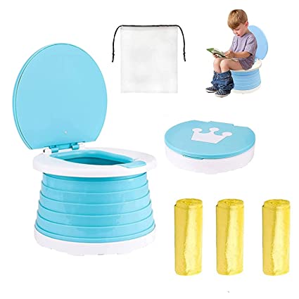 portable potty，foldable potty seat for toddler travel，Toddlers Training Toilet Seat Emergency Toilet,portable potty for toddler travel for Car, Camping, Outdoor, indoor