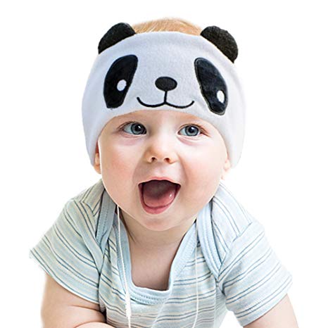 Kids Headphones, Volume Limiting with Ultra Thin Adjustable Speakers Soft Children Fleece Headband Toddler Headphones for Home and Travel - Panda