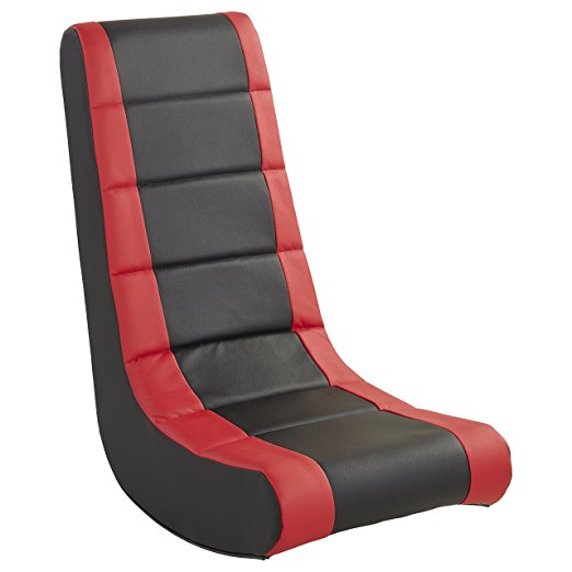 ECR4Kids SoftZone Kids Gaming Rocker - Soft Foam Chair for Movies, Reading or TV - Black and Red