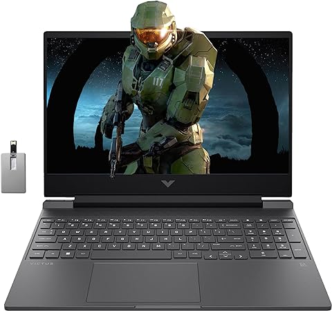 HP Victus 15.6" FHD 144Hz Gaming Laptop, AMD Ryzen 5 7535HS, 32GB DDR5, 2TB SSD, NVIDIA GeForce RTX 2050, Backlit Keyboard, HD Webcam, Wi-Fi 6, Bluetooth, Gray Win 11 Pro, 32GB Snowbell USB Card