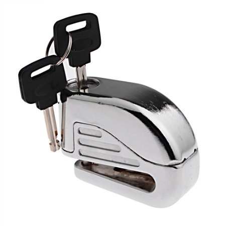 Anti Thief Sound Security Alarm Electron Disc Brake Lock 6mm Pin for Motorcycle Motorbike Safety Sport Racing Bike (Silver)