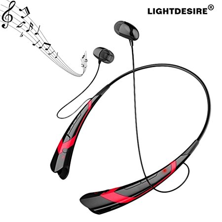 Bluetooth Headphones,LIGHTDESIRE Wireless Mic Sport Bluetooth Headphones Headsets In-Ear Earbuds Sweatproof Running Gym Exercise Earphones for iPhone,Android Smart Phones, Bluetooth Devices (Red)