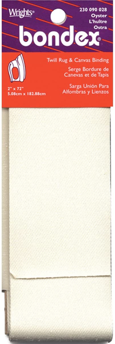 Wrights 230 090-28 Bondex Iron-On Twill Rug and Canvas Binding, Oyster