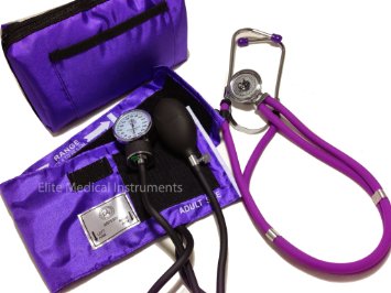 EMI PURPLE Aneroid Sphygmomanometer and Sprague Rappaport Stethoscope Set Kit 330