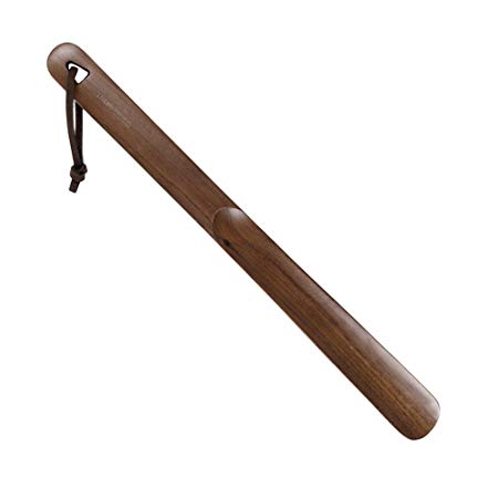 Muso Wood Walnut Shoe Horn(14.5") Shoehorn for for Men, Women, Kids, Seniors, Pregnancy (Walnut Lite)