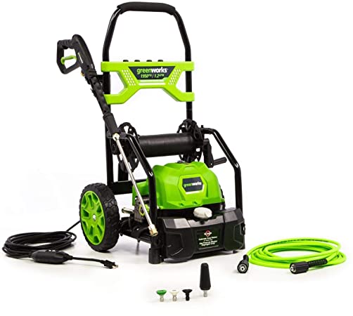 Greenworks 5103702 1950 PSI 1.2 GPM Open Frame Electric Power Cleaner Pressure Washer with 20 Foot Hose Reel & 35 Foot GFCI Power Cord