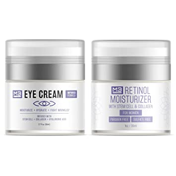 M3 Naturals Eye Cream with Retinol Moisturizer Bundle