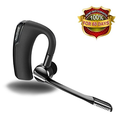 Bluetooth Headset,HONSHOOP Sweatproof In-Ear Earpiece with Noise Isolation Earbuds and Hands Free Mic for Business and Casual,Supports iPhone7/6s/ 6/ Plus,and All Bluetooth-Enabled Devices