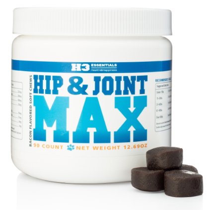 H3 Essentials - Maximum Joint Health for Dogs Suffering From Arthritis - Glucosamine Chondroitin MSM Omega 3 Vitamin C Yucca and Hyularonic Acid