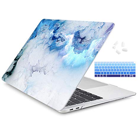 Dongke for New MacBook Air 13 Inch Case 2018 Release A1932, Crystal Clear Hard Shell Cover for MacBook Air 13" with Retina Display & Touch ID - Creative Design