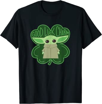 Star Wars The Mandalorian The Child Good Luck Charm Shamrock T-Shirt