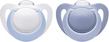 NUK Newborn Orthodontic Pacifiers, Boy, 0-2 Months, 2-Pack