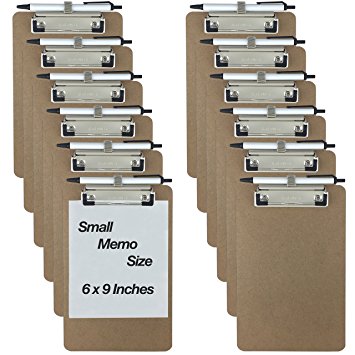 Trade Quest Pen Holder Memo Clipboards 6'' x 9'' (12 - Pack) (Pen Included)