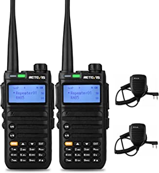 Retevis RA85 GMRS Radio Handheld, 5W Walkie Talkie Long Range Rechargeable, 2 Way Radio with Mic, NOAA, USB-C, for Outdoors Off Road Camping(2 Pack)