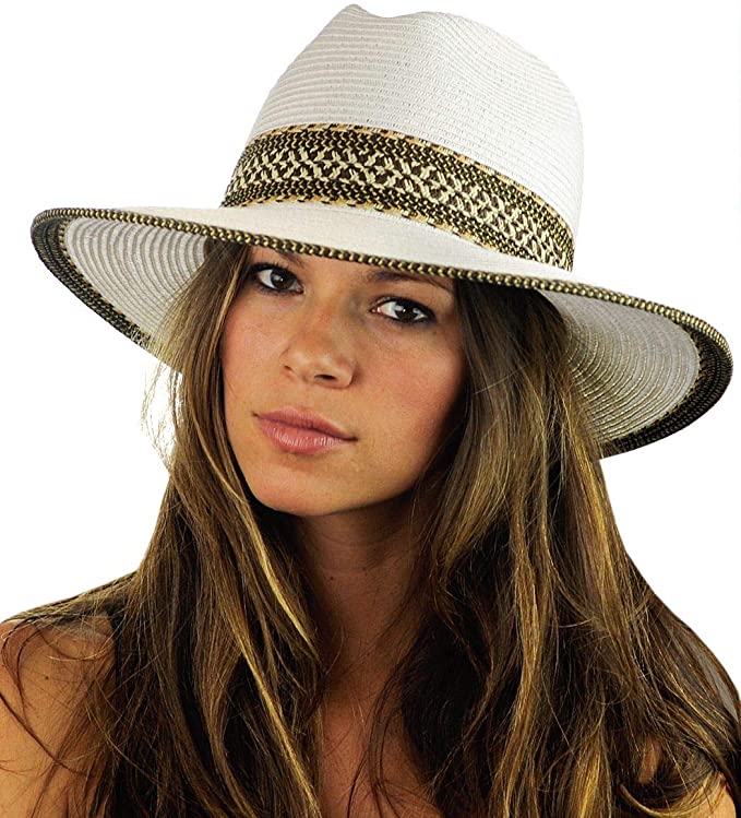 NYFASHION101 Teardrop Dent Braided Trim Casual Panama Fedora Sun Hat