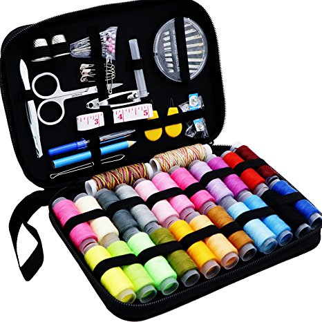 Sewing kit, Premium DIY Sewing supplies,24 Spools of Sewing Thread, Portable Mini sewing kits for Adults, Beginners, Kids, Travel,Emergency to Mend and Repair