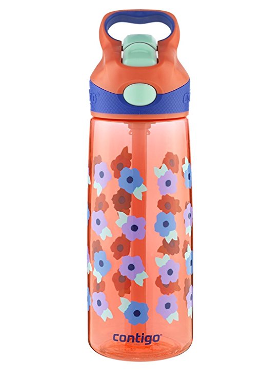 Contigo AUTOSPOUT Straw Striker Kids Water Bottle, 20 oz., Tango Pink Braid