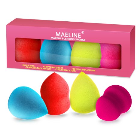 Natural Beauty Makeup Blender Sponges 4 High Quality Multi-Functional Makeup Sponges - Blend Foundation Highlight and Contour Like a Pro Recommended by Top Makeup Artists Even for Beginners Makes Great Gifts