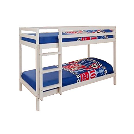 2ft6 Small Single Wooden White Bunk Bed Zara