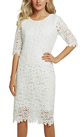 Urban CoCo Women's Lace Sheath Dress Slim Fit Midi Dress