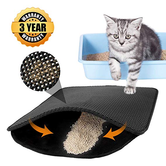 poppy pet Cat Litter Trapping Mat Kitty Litter Mat Large Cat Litter Box, Jumbo Trapper Mat with Urine Water Proof, Scatter Control Easy Clean and Pad Safe for Floor