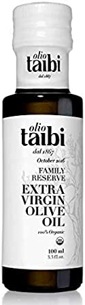 Olio Taibi Award-Winning Organic Extra Virgin Olive Oil, Monocultivar "Biancolilla", Single Sourced Sicily, Italy, Fruity, High Polyphenols, Unrefined, 3.38 Fl Oz