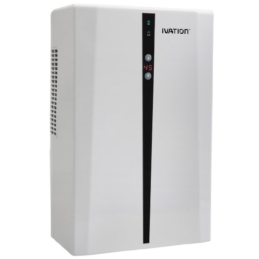 Ivation IVADM45 Powerful Mid-Size Thermo-Electric Intelligent Dehumidifier wAuto Humidistat - For Spaces Up to 2200 Cubic Feet