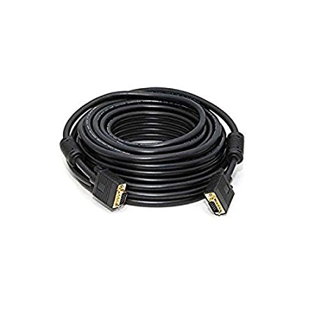 C&E 1 Pack, 25 Feet, VGA Male to Male Black, with ferrites Black, CNE503639