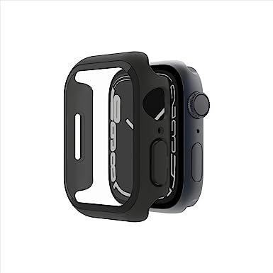 Belkin TemperedCurve Apple Watch Series 8 Screen Protector with Edge-to-Edge Coverage & Protective Bumper - Tempered Glass Screen Protector, Apple Watch Accessories - Black