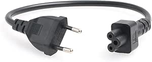 Power Cord European Plug Europlug CEE7/16 to IEC320 C5 Mickey Mouse for Laptop Computer AC Adapter Cable 250V 2.5A 12"