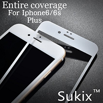 Sukix iPhone 6 Plus/ 6S Plus Screen Protector Full Coverage Tempered Glass Screen Film Protector for Apple iPhone6 Plus/6S Plus 5.5"(White)