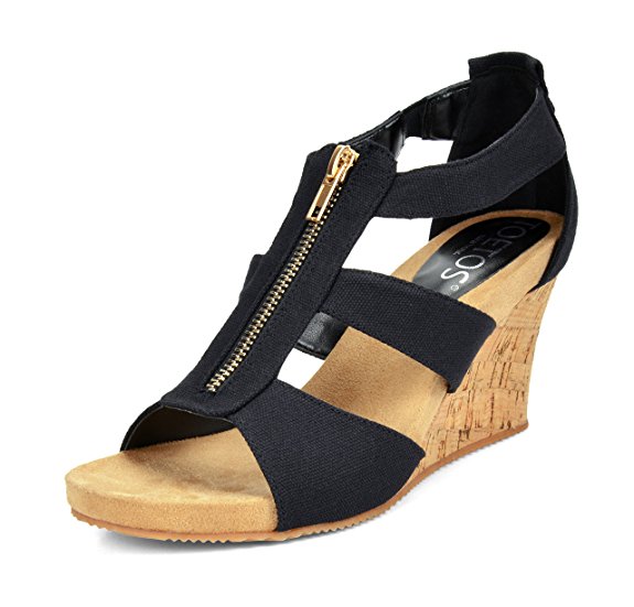 TOETOS SOLSOFT New Women's Casual Open Toes Mid Heels Platform Wedges Summer Sandals